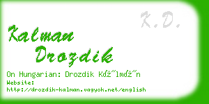 kalman drozdik business card
